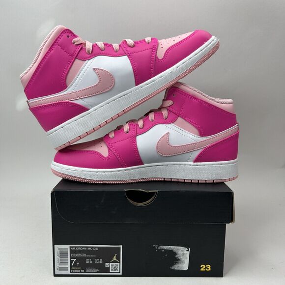 Nike Shoes Air Jordan 1 Mid GS “Fierce Pink/Barbie” 2023 - Picture 3 of 5